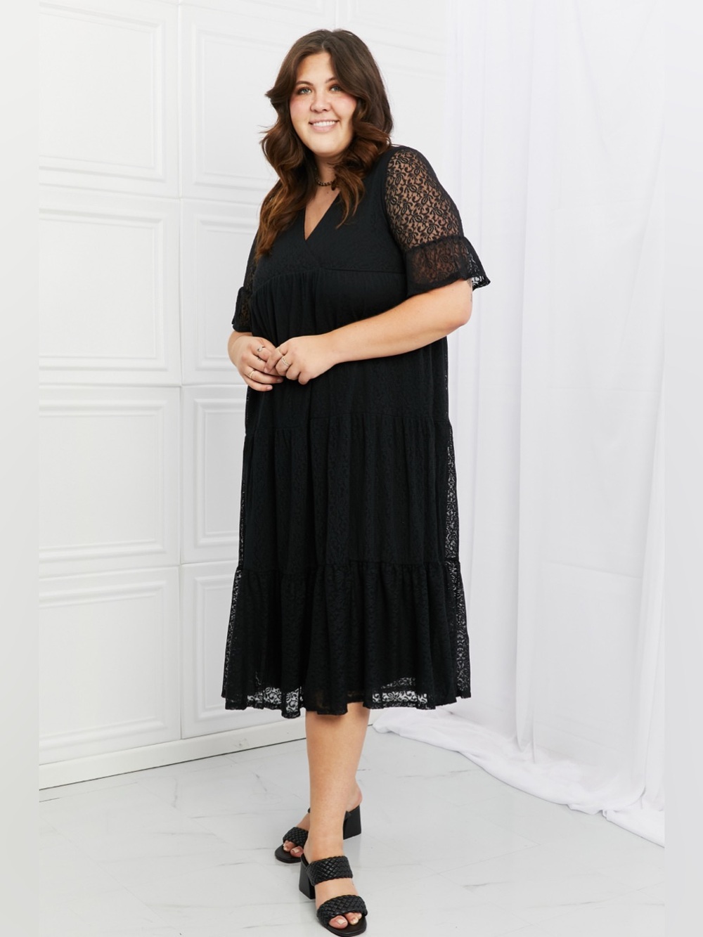 P & Rose Lovely Lace Full Size Tiered Dress - Picture 7 of 10